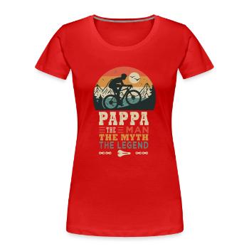 Pappa Radfahrer La Fégende Bike Bike Bikes - Frauen Premium Bio T-Shirt - Rot - Vorne - Mia (176cm)