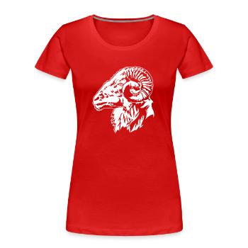 Chèvre, Mouton Chèvre, Animal, Mouton, Chèvre, Signes de saule - T-shirt bio Premium Femme - rouge - Devant - Mia (176cm)