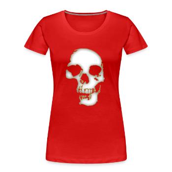 Skull - Frauen Premium Bio T-Shirt - Rot - Vorne - Mia (176cm)