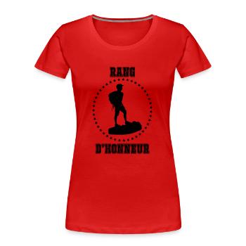Rang d'honneur - T-shirt bio Premium Femme - rouge - Devant - Mia (176cm)