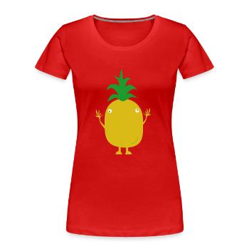 pineapple - Women's Premium Organic T-Shirt - red - Front - Mia (176cm)