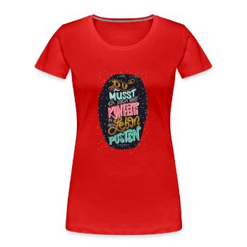 Konfetti - Frauen Premium Bio T-Shirt - Rot - Vorne - Mia (176cm)