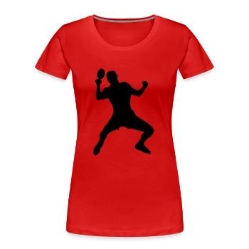 Table tennis male - T-shirt bio Premium Femme - rouge - Devant - Mia (176cm)