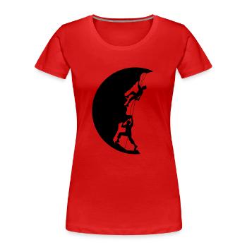 kreis nacht mond sonne abend team paar 2 freunde l - Frauen Premium Bio T-Shirt - Rot - Vorne - Mia (176cm)