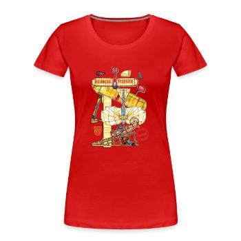 WEDDING FLIEGER - Frauen Premium Bio T-Shirt - Rot - Vorne - Mia (176cm)