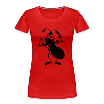 starke Ameise - Frauen Premium Bio T-Shirt - Rot - Vorne - Mia (176cm)