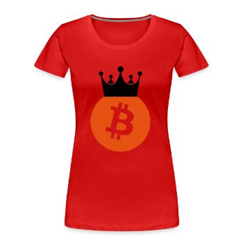bitcoin - Frauen Premium Bio T-Shirt - Rot - Vorne - Mia (176cm)