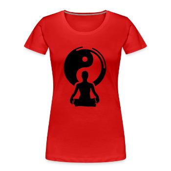 Meditation - Frauen Premium Bio T-Shirt - Rot - Vorne - Mia (176cm)