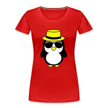 cool_pinguin_02 - Frauen Premium Bio T-Shirt - Rot - Vorne - Mia (176cm)