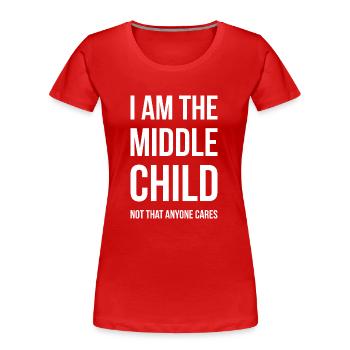 Middle Child I - Women's Premium Organic T-Shirt - red - Front - Mia (176cm)