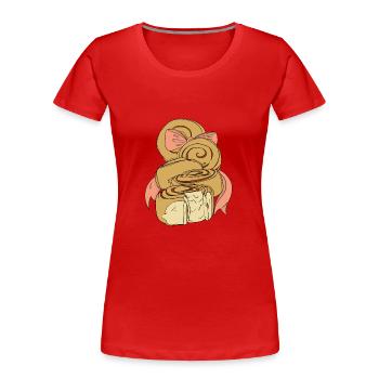 Zimtschnecken - Frauen Premium Bio T-Shirt - Rot - Vorne - Mia (176cm)