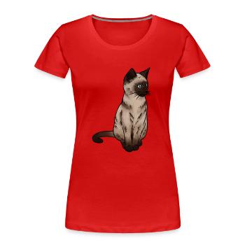 SiamEse Cat Siamese Cat - Women's Premium Organic T-Shirt - red - Front - Mia (176cm)