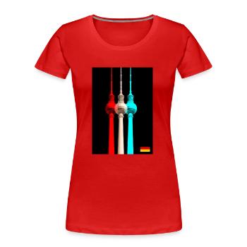 Tour de télévision de Berlin - T-shirt bio Premium Femme - rouge - Devant - Mia (176cm)