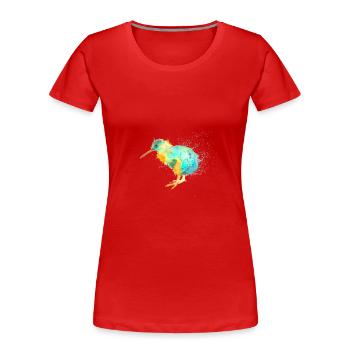 Kiwi - Frauen Premium Bio T-Shirt - Rot - Vorne - Mia (176cm)