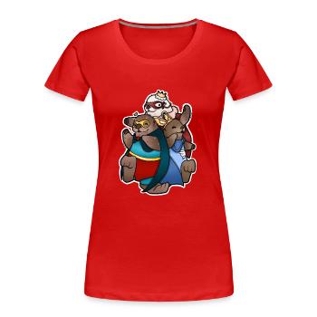 TAZZ TALKS | Fourronneurs - T-shirt bio Premium Femme - rouge - Devant - Mia (176cm)