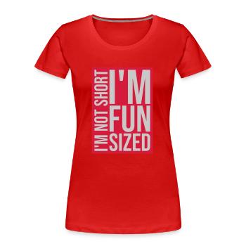 Not short fun sized - Women's Premium Organic T-Shirt - red - Front - Mia (176cm)