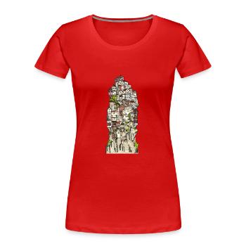 cityscape - Women's Premium Organic T-Shirt - red - Front - Mia (176cm)