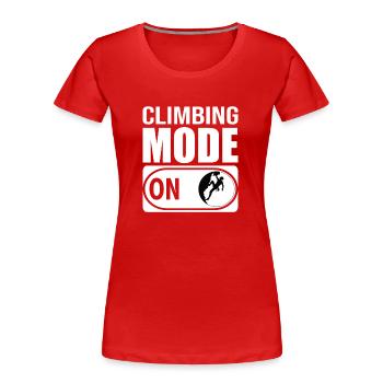 Kletterer Felsklettern - Frauen Premium Bio T-Shirt - Rot - Vorne - Mia (176cm)