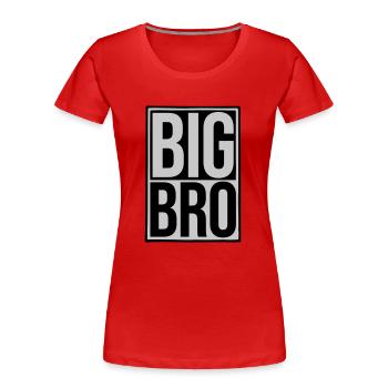 Shield Big Bro Logo - T-shirt bio Premium Femme - rouge - Devant - Mia (176cm)