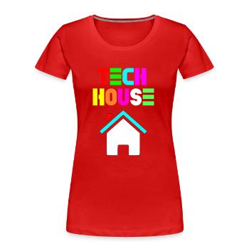 maison de technologie 808 - T-shirt bio Premium Femme - rouge - Devant - Mia (176cm)