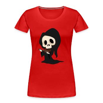 Grim Reaper - Frauen Premium Bio T-Shirt - Rot - Vorne - Mia (176cm)