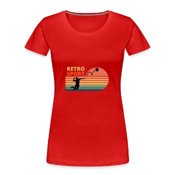 Sport Ballsport sportlich vintage retro - Frauen Premium Bio T-Shirt - Rot - Vorne - Mia (176cm)