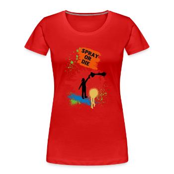 Spray to Die - Graffiti Art Spray Can - T-shirt bio Premium Femme - rouge - Devant - Mia (176cm)