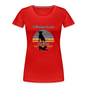 Toujours un amour de chien Doggi amoureux des chiens - T-shirt bio Premium Femme - rouge - Devant - Mia (176cm)