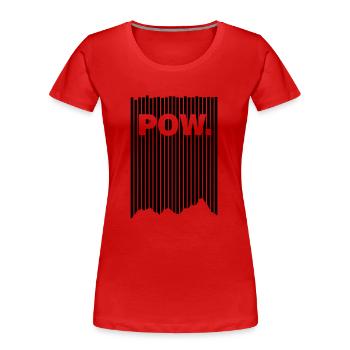 Neige poudreuse - Neige fraîche - Pow - Poudreuse - Montagnes - T-shirt bio Premium Femme - rouge - Devant - Mia (176cm)