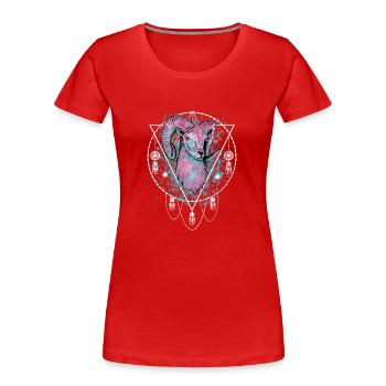 Aries Zodiac Sign Spiritual - Women's Premium Organic T-Shirt - red - Front - Mia (176cm)