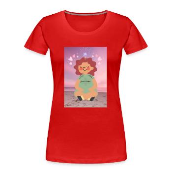 Ich meditiere gerne - Frauen Premium Bio T-Shirt - Rot - Vorne - Mia (176cm)