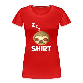 Visage paresseux endormi - T-shirt bio Premium Femme - rouge - Devant - Mia (176cm)