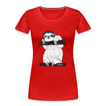 paresseux - T-shirt bio Premium Femme - rouge - Devant - Mia (176cm)