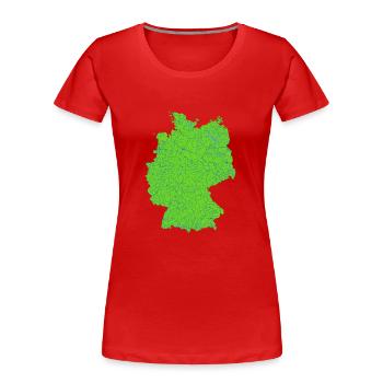 Karte der Flüsse in Deutschland - Frauen Premium Bio T-Shirt - Rot - Vorne - Mia (176cm)