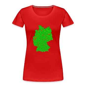 Bundesländer Deutschland Karte mit großen Städten - Frauen Premium Bio T-Shirt - Rot - Vorne - Mia (176cm)