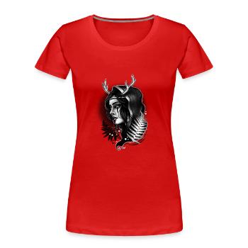Déesse slave - T-shirt bio Premium Femme - rouge - Devant - Mia (176cm)