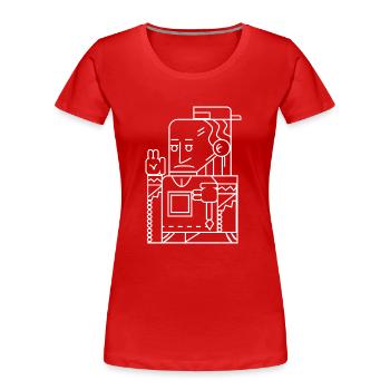 Gangster Profession Peintre Street Line Drawing - T-shirt bio Premium Femme - rouge - Devant - Mia (176cm)