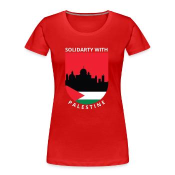 Palestine libre - T-shirt bio Premium Femme - rouge - Devant - Mia (176cm)