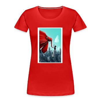 un air de Banksy - T-shirt bio Premium Femme - rouge - Devant - Mia (176cm)