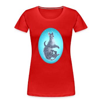 Jayfeather Häherfeder Graue Katze Warrior Cats - Frauen Premium Bio T-Shirt - Rot - Vorne - Mia (176cm)
