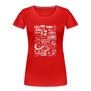 Rencontre avec Berne - T-shirt bio Premium Femme - rouge - Devant - Mia (176cm)