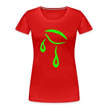 Wimpern Grüne Tattoo Tränen - Frauen Premium Bio T-Shirt - Rot - Vorne - Mia (176cm)