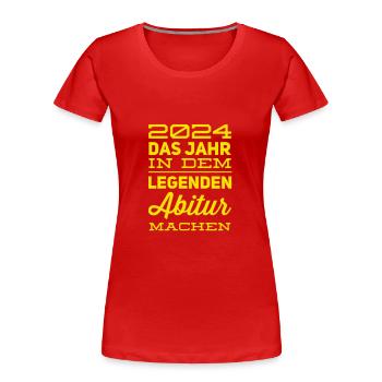 Obtention du diplôme d’études secondaires - T-shirt bio Premium Femme - rouge - Devant - Mia (176cm)