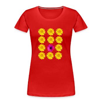 Blüten Blumen Botanik - Frauen Premium Bio T-Shirt - Rot - Vorne - Mia (176cm)