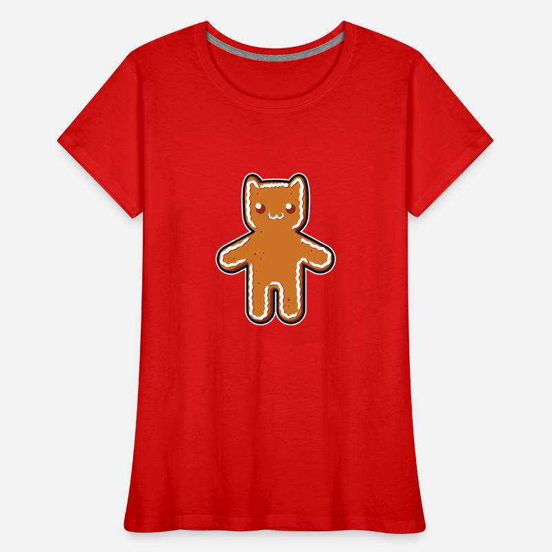 Lebkuchen-Katze Frauen Premium Bio T-Shirt