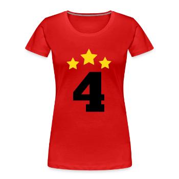 4 Year Star - 4th Anniversary Gift - Women's Premium Organic T-Shirt - red - Front - Mia (176cm)