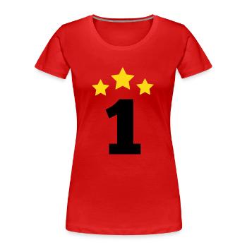 1 Year Star - 1st Anniversary Gift - Women's Premium Organic T-Shirt - red - Front - Mia (176cm)