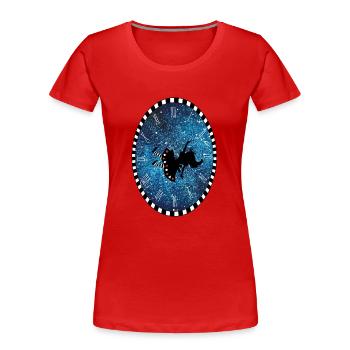 Trip to Wonderland - Women's Premium Organic T-Shirt - red - Front - Mia (176cm)