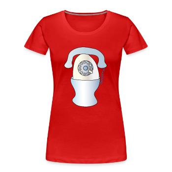 Ei Phone | Retro Phone | Telephone handset | mobile - Women's Premium Organic T-Shirt - red - Front - Mia (176cm)