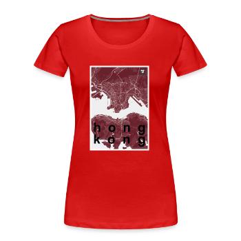 Hong Kong Hipster Stadt Karte rot - Frauen Premium Bio T-Shirt - Rot - Vorne - Mia (176cm)